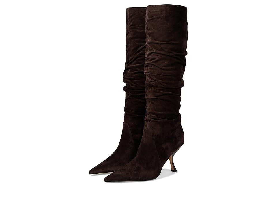 Schutz Womens Maryana Croc-Embossed Block Heel Pointed-Toe Tall Boots Product Image