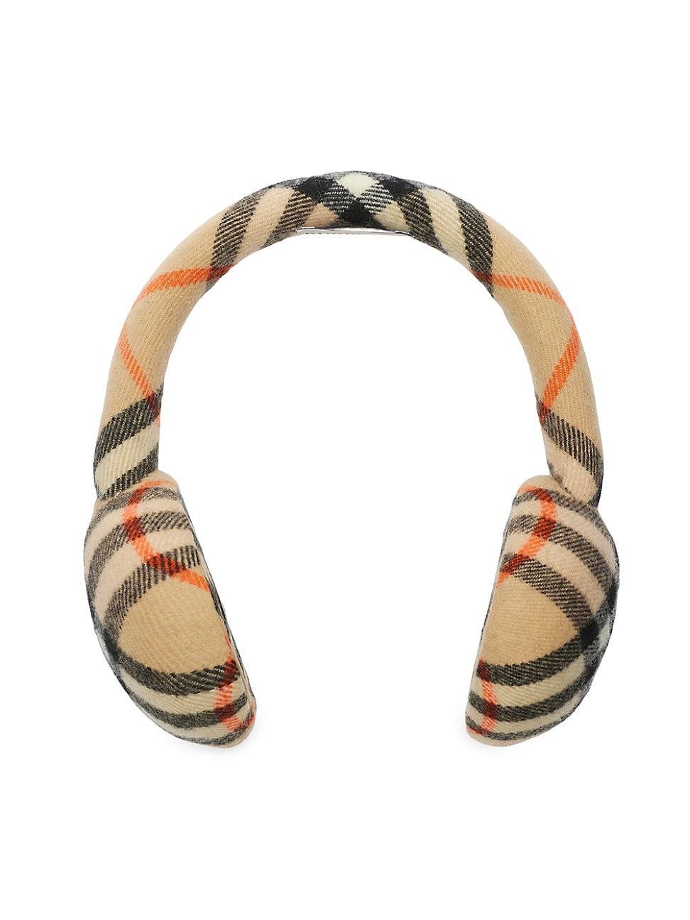 Mens Check Wool Earmuffs Product Image
