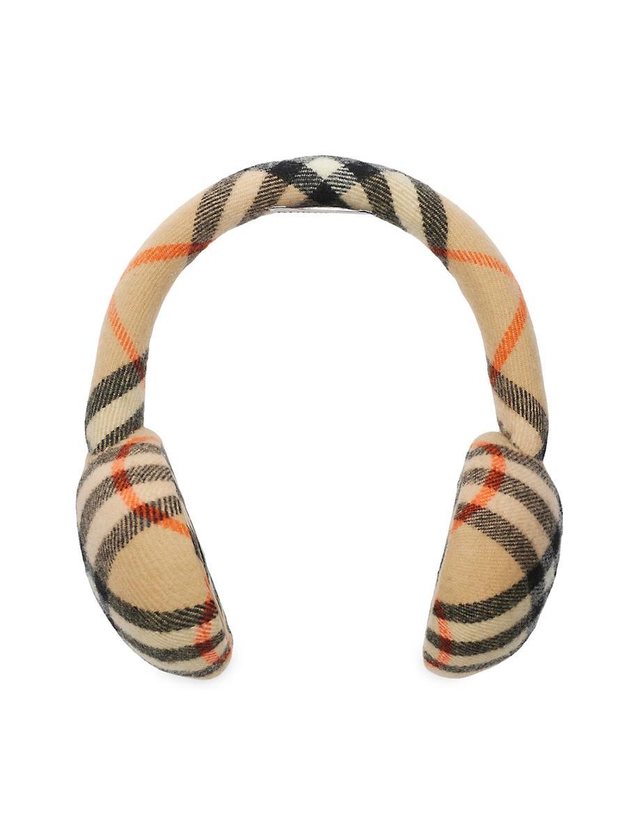 Mens Check Wool Earmuffs Product Image