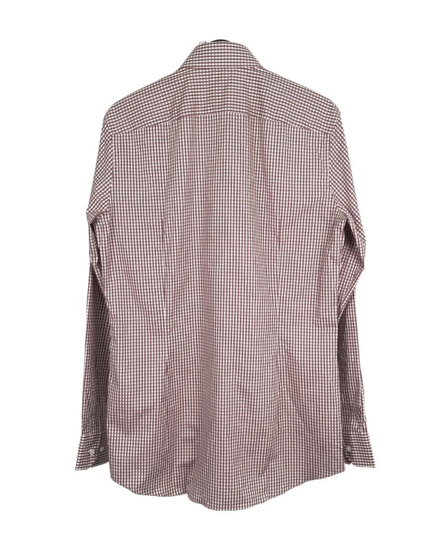 HUGO BOSS Lapel Long-sleeved Shirt With Small Plaid Pattern In Multicolor Product Image