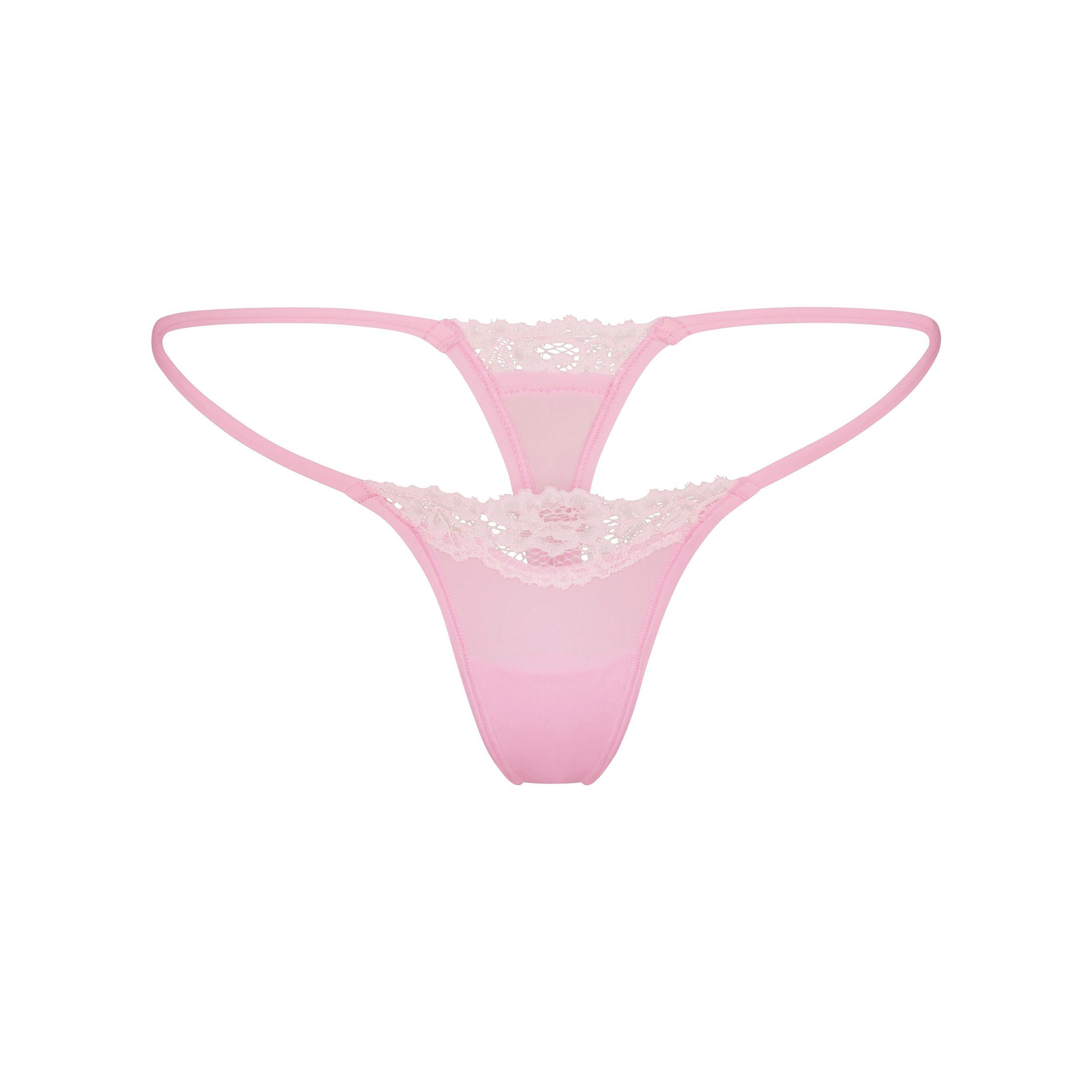 FITS EVERYBODY LACE STRING THONG | BUBBLEGUM TONAL Product Image