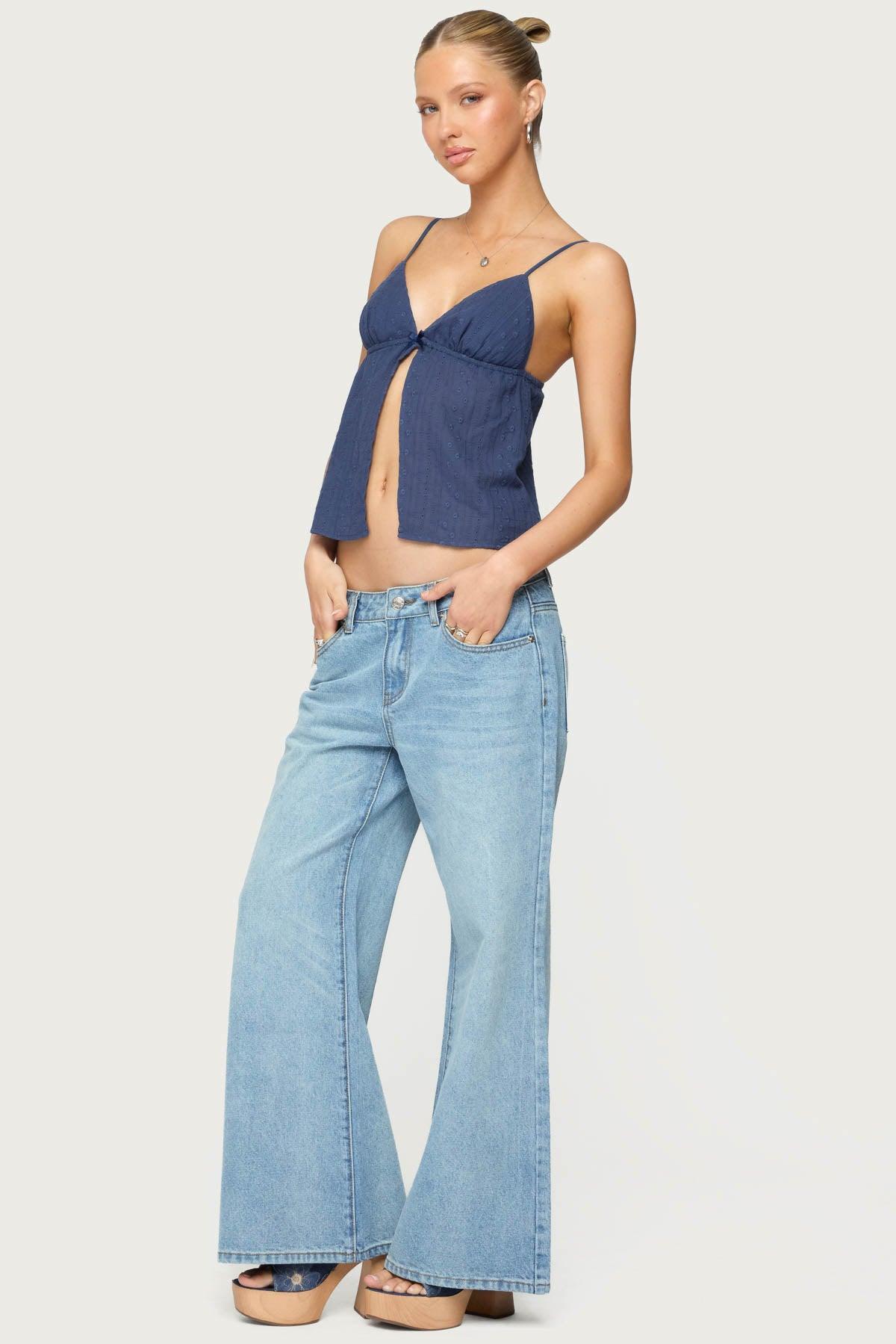 Otis Eyelet Split Front Tank Top Product Image