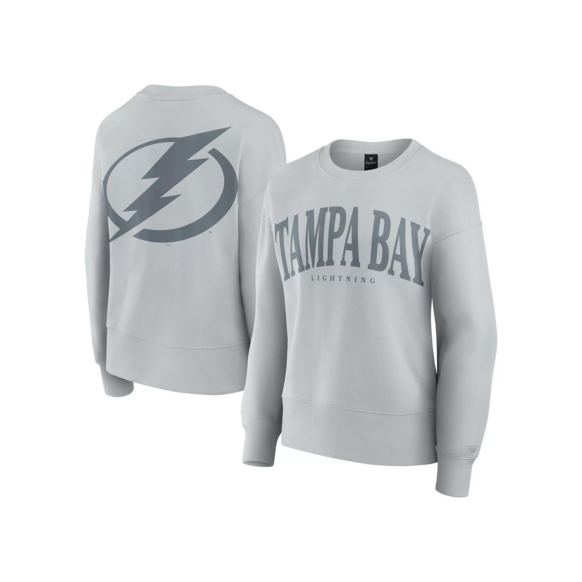 Women's Fanatics  Gray Tampa Bay Lightning Elements Flow Pullover Sweatshirt, Size: 2XL, Lgh Grey Product Image