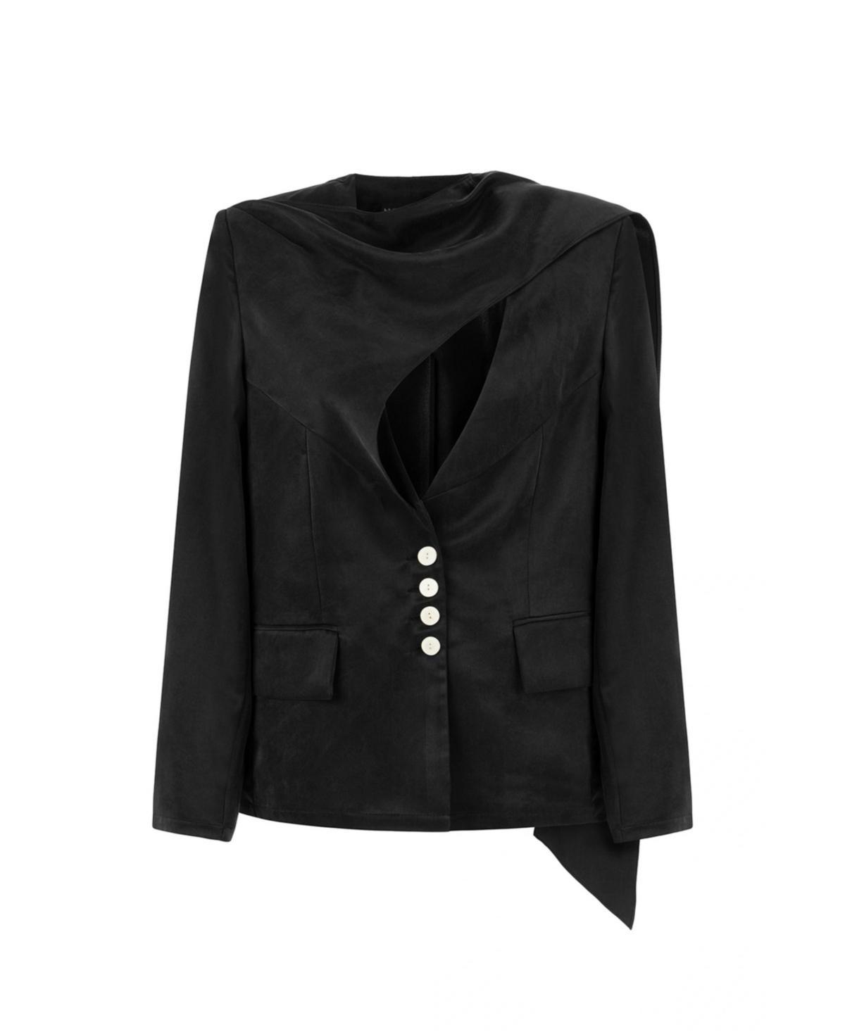 Womens Shoulder Pad Low Cut Jacket Product Image