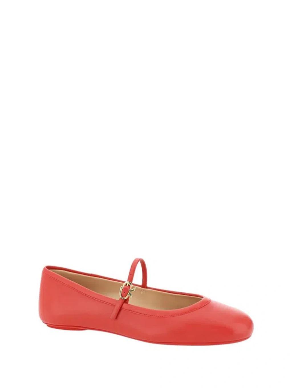 GIANVITO ROSSI Woman Ballet Flats Red Size 8 Leather In Red Nappa Product Image