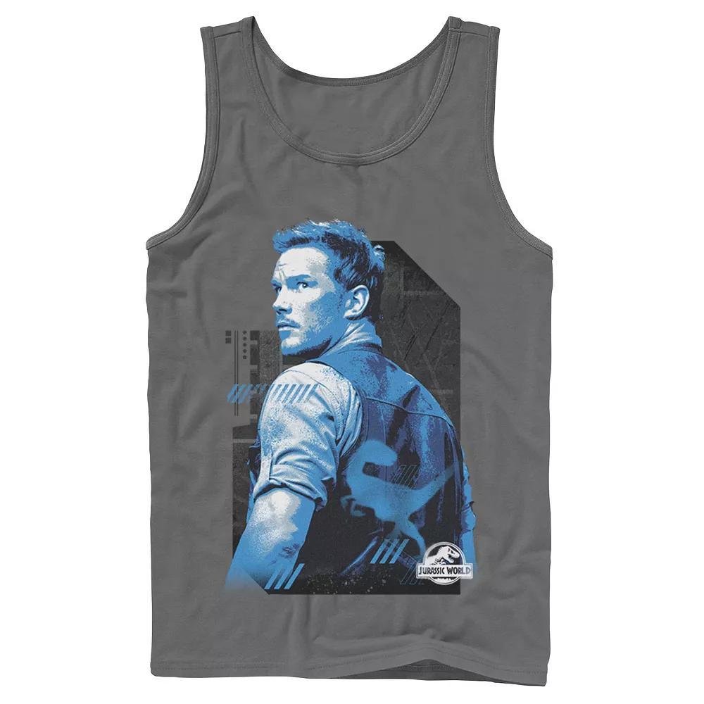 Men's Jurassic World Owen Blue Tone Portrait Tank Top, Size: Small, Grey Product Image
