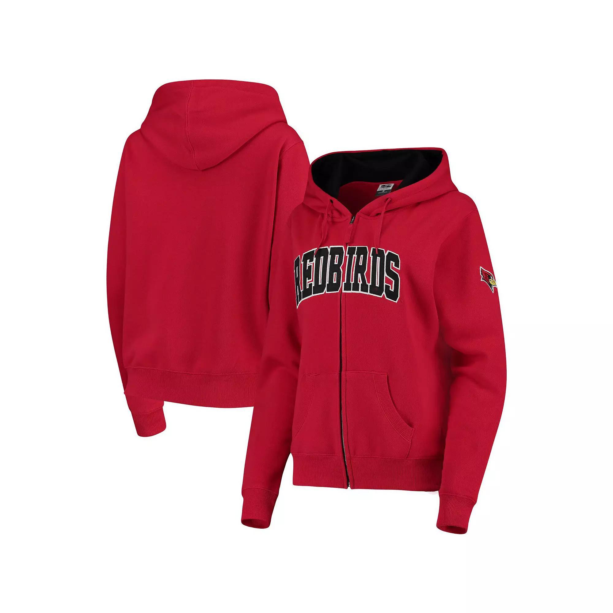 Women's Stadium Athletic Red Illinois State Redbirds Arched Name Full Zip Primary Logo Hoodie, Size: Large, Ils Red Product Image