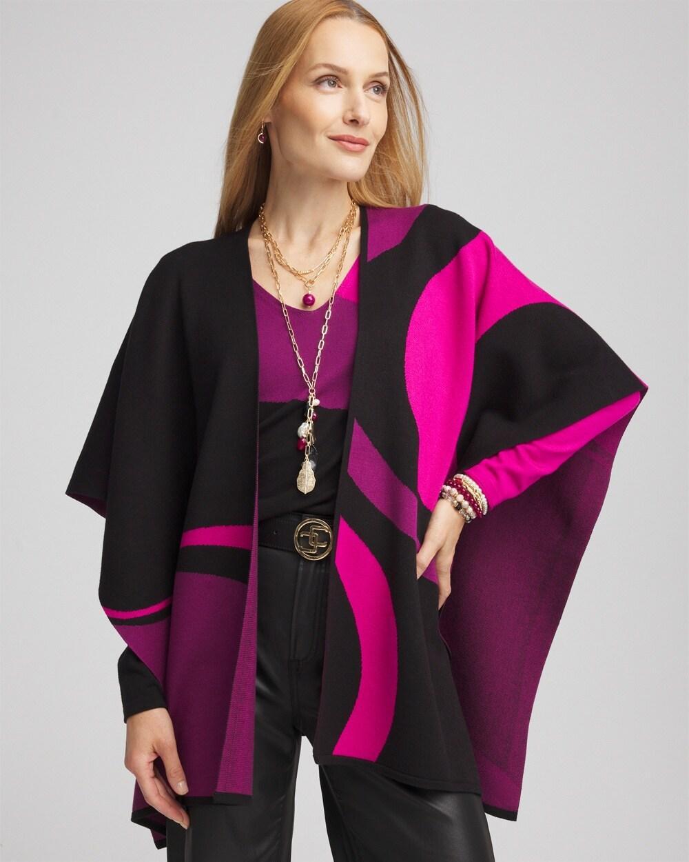 Colorblock Swirl Ruana Product Image