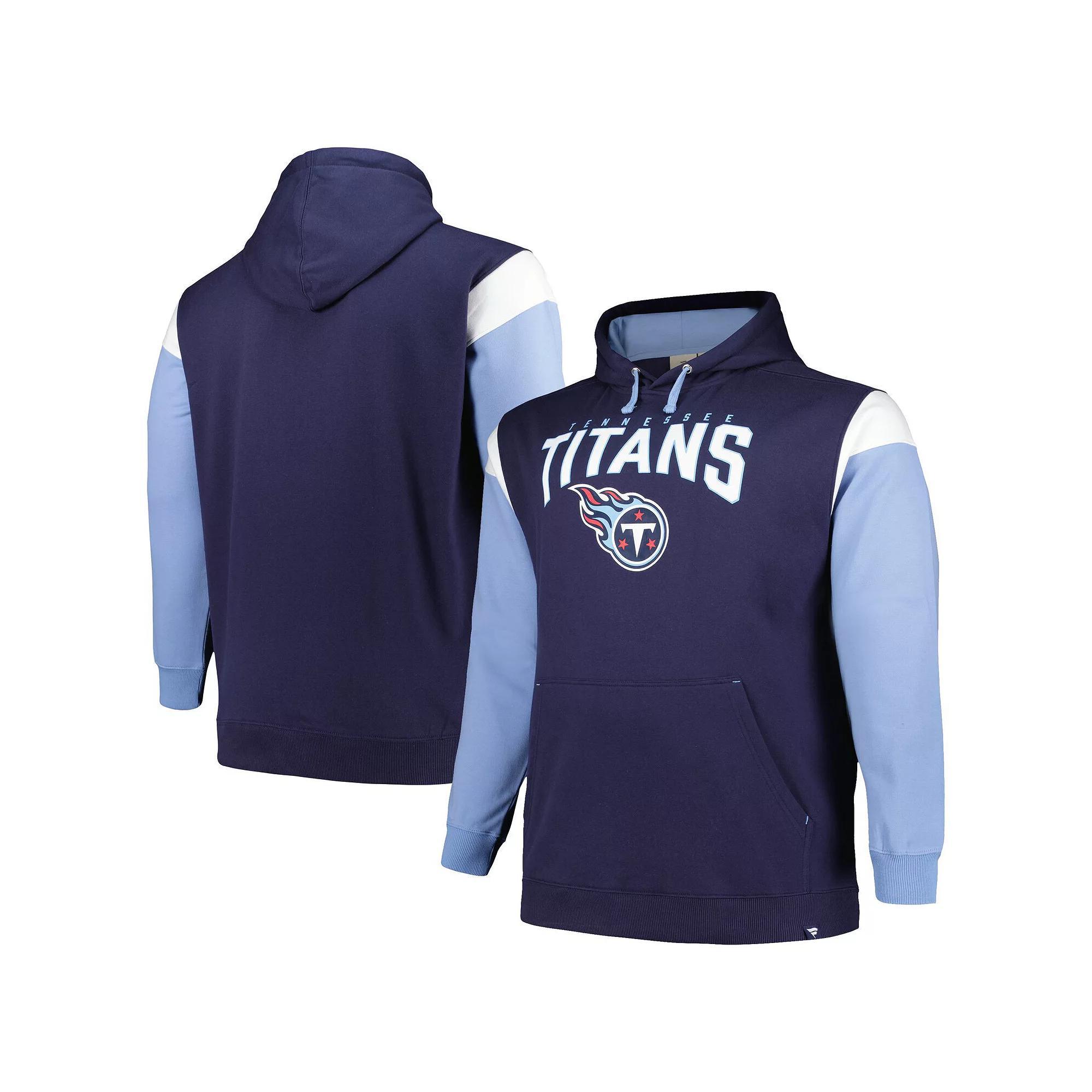 Mens Profile Tennessee Titans Big & Tall Trench Battle Pullover Hoodie Blue Product Image