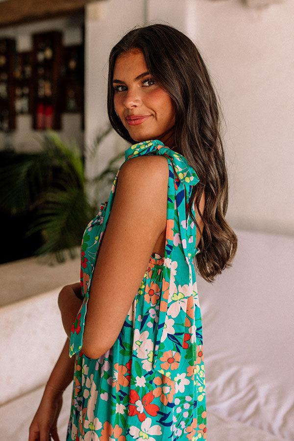 Chasing Sunshine Floral Maxi in Turquoise Product Image