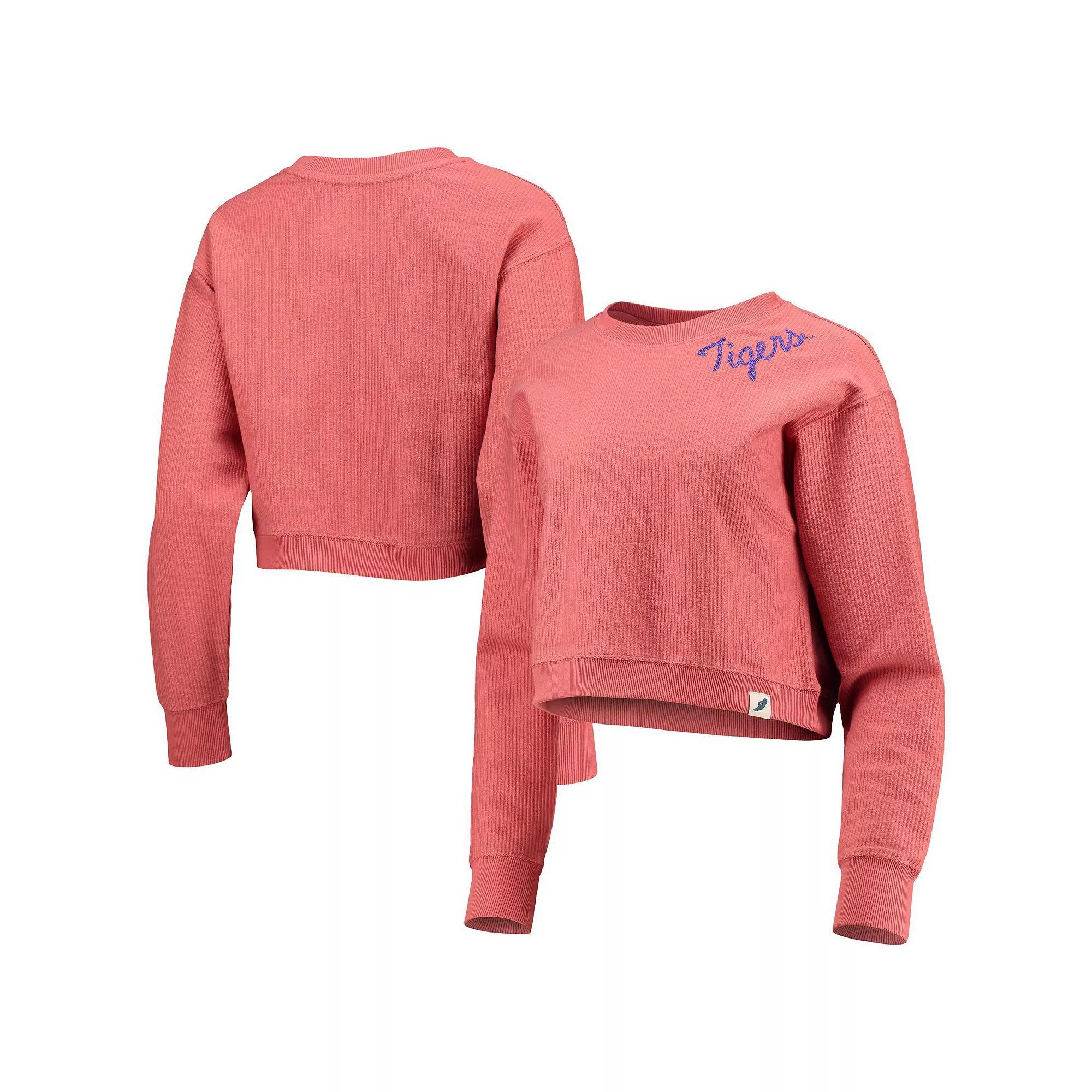 Women's League Collegiate Wear Orange Clemson Tigers Corded Timber Cropped Pullover Sweatshirt, Size: Medium Product Image