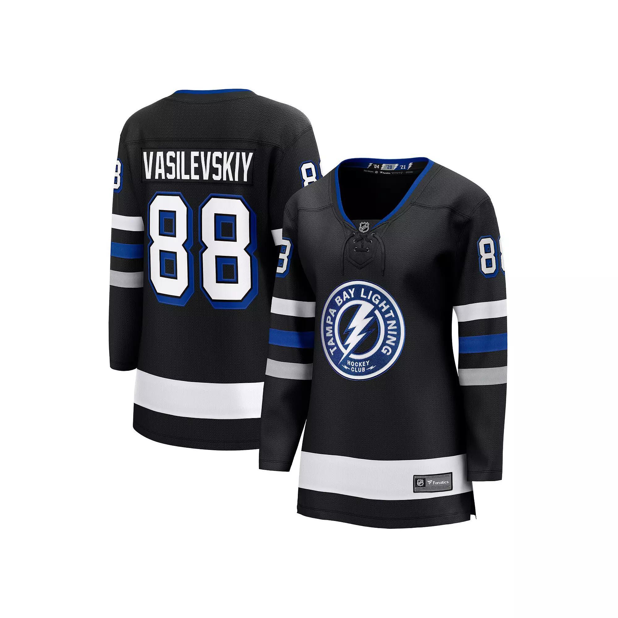 Women's Fanatics Branded Andrei Vasilevskiy Black Tampa Bay Lightning Alternate Premier Breakaway Player Jersey, Size: XL, Lgh Black Product Image
