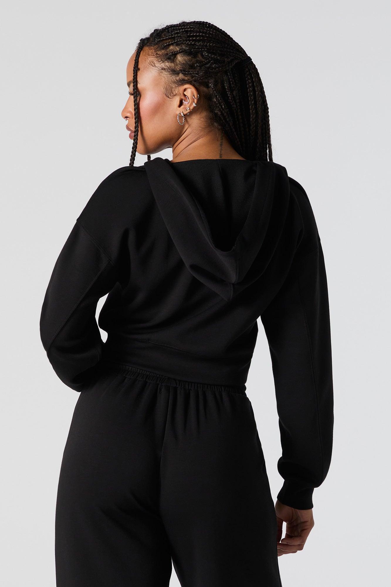 Active Zip-Up Cropped Fleece Hoodie Female Product Image
