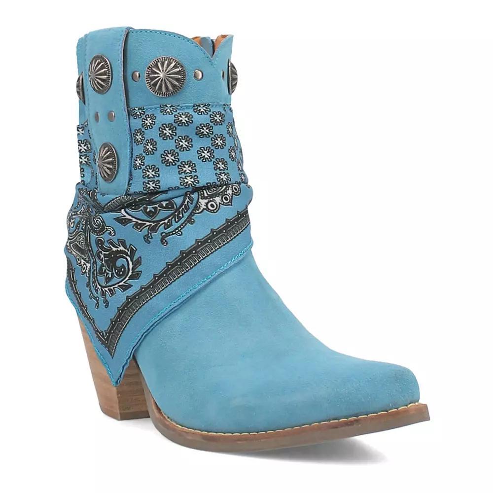 Women's Dingo Bandida Leather Western Ankle Boots, Size: 6.5, Black Product Image