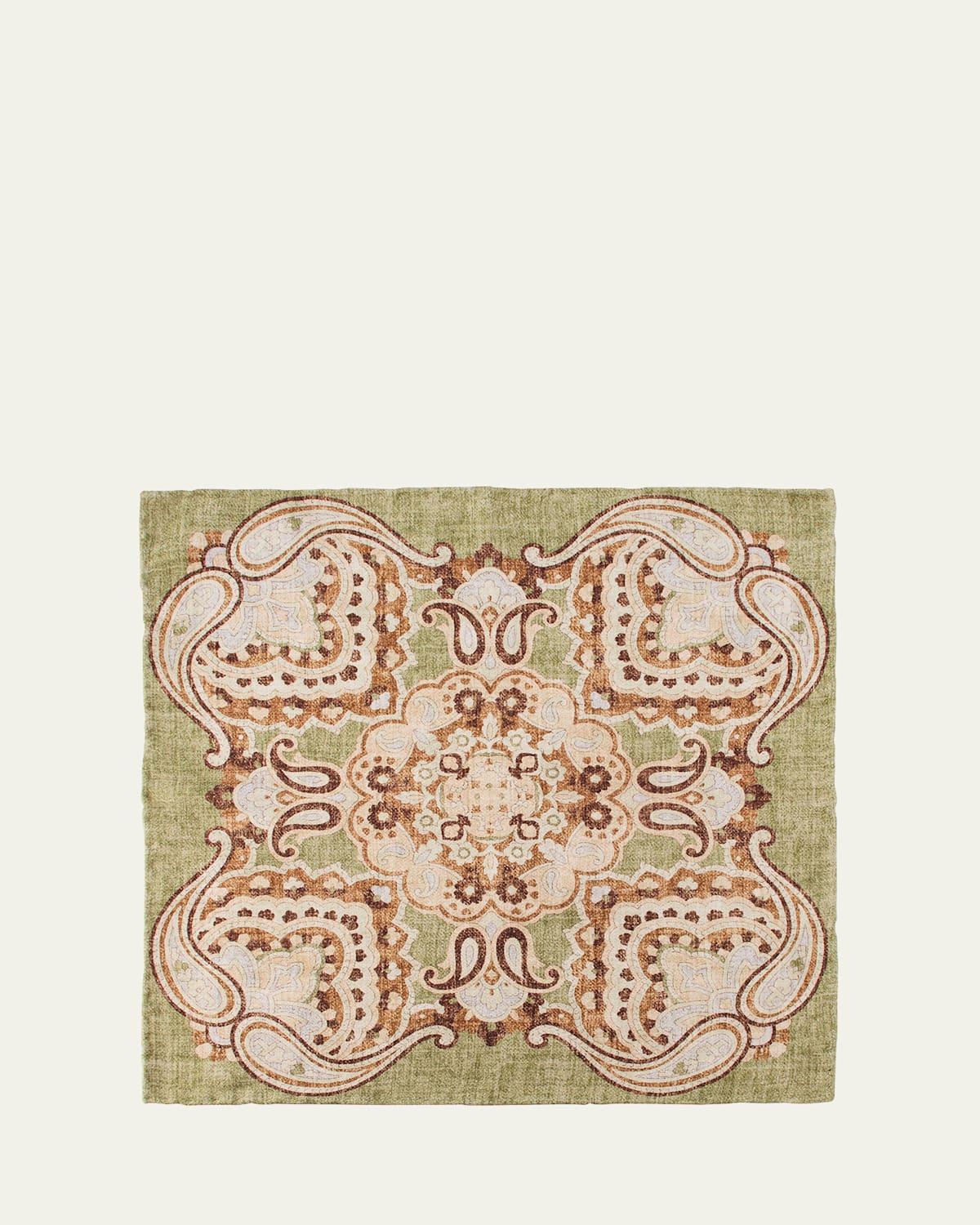 Mens Silk Double-Face Medallion Pocket Square Product Image