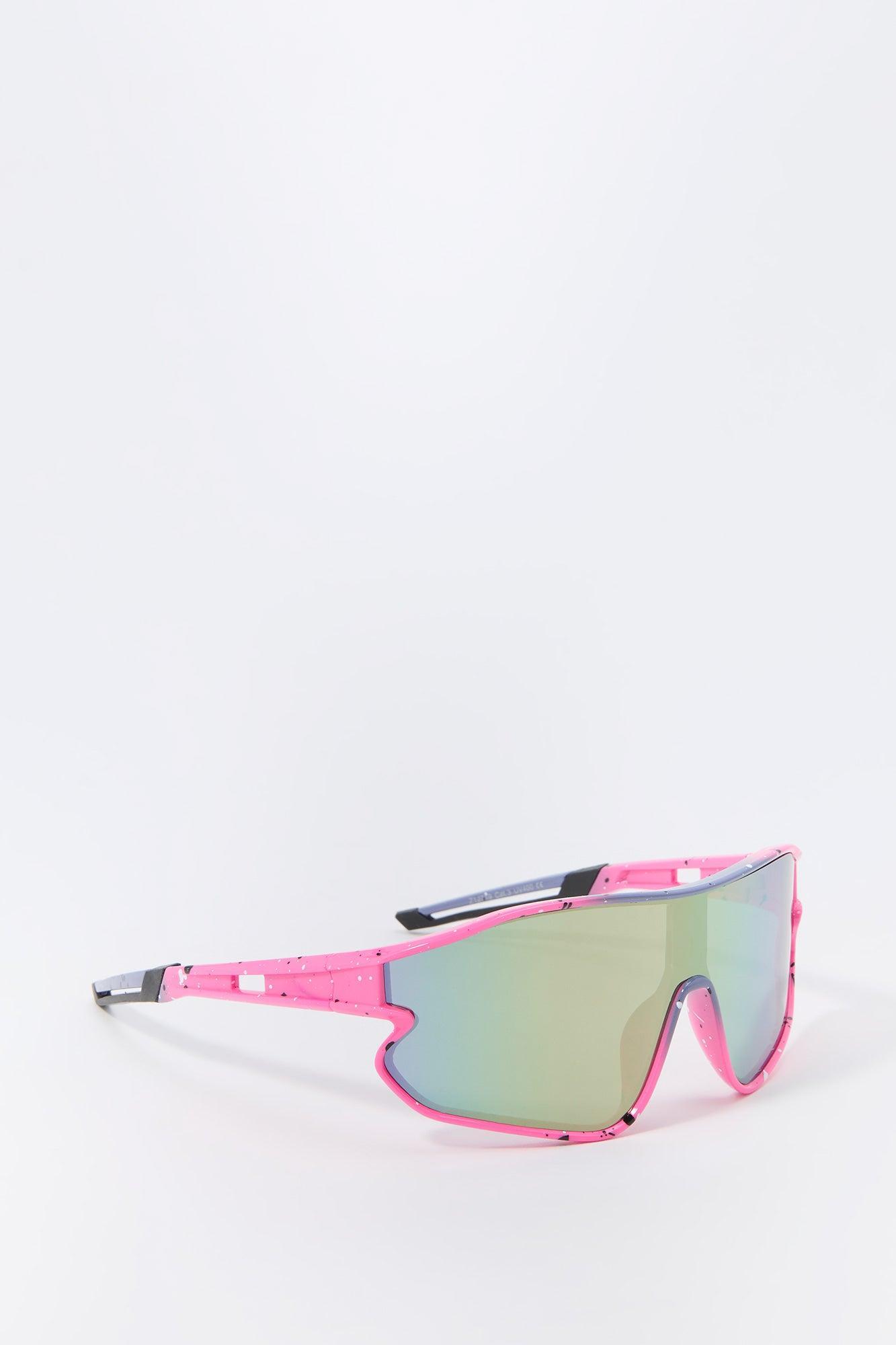 Paint Splatter Sport Shield Sunglasses Female Product Image
