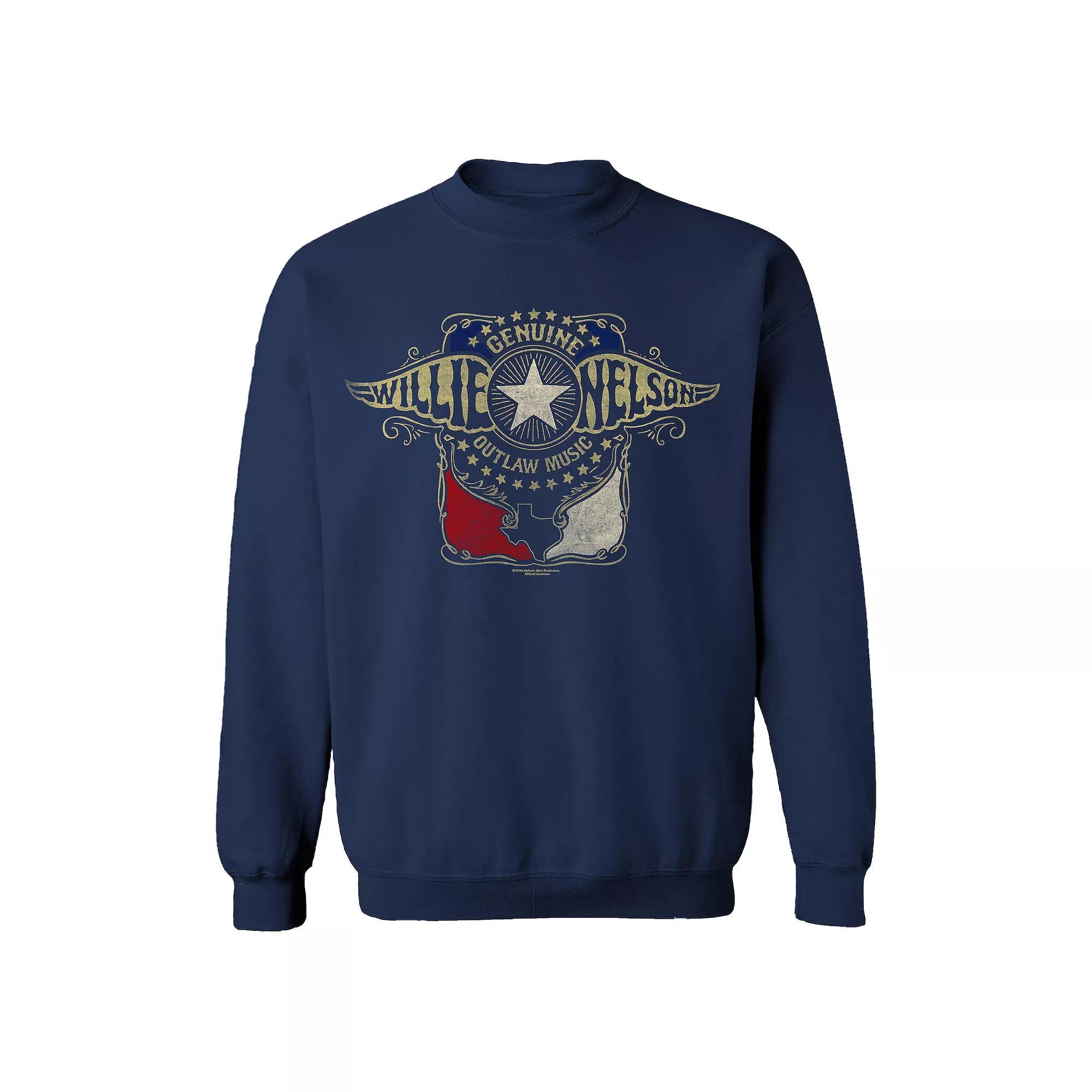 Men's Willie Nelson Outlaw Wings Sweatshirt, Size: XL, Blue Product Image