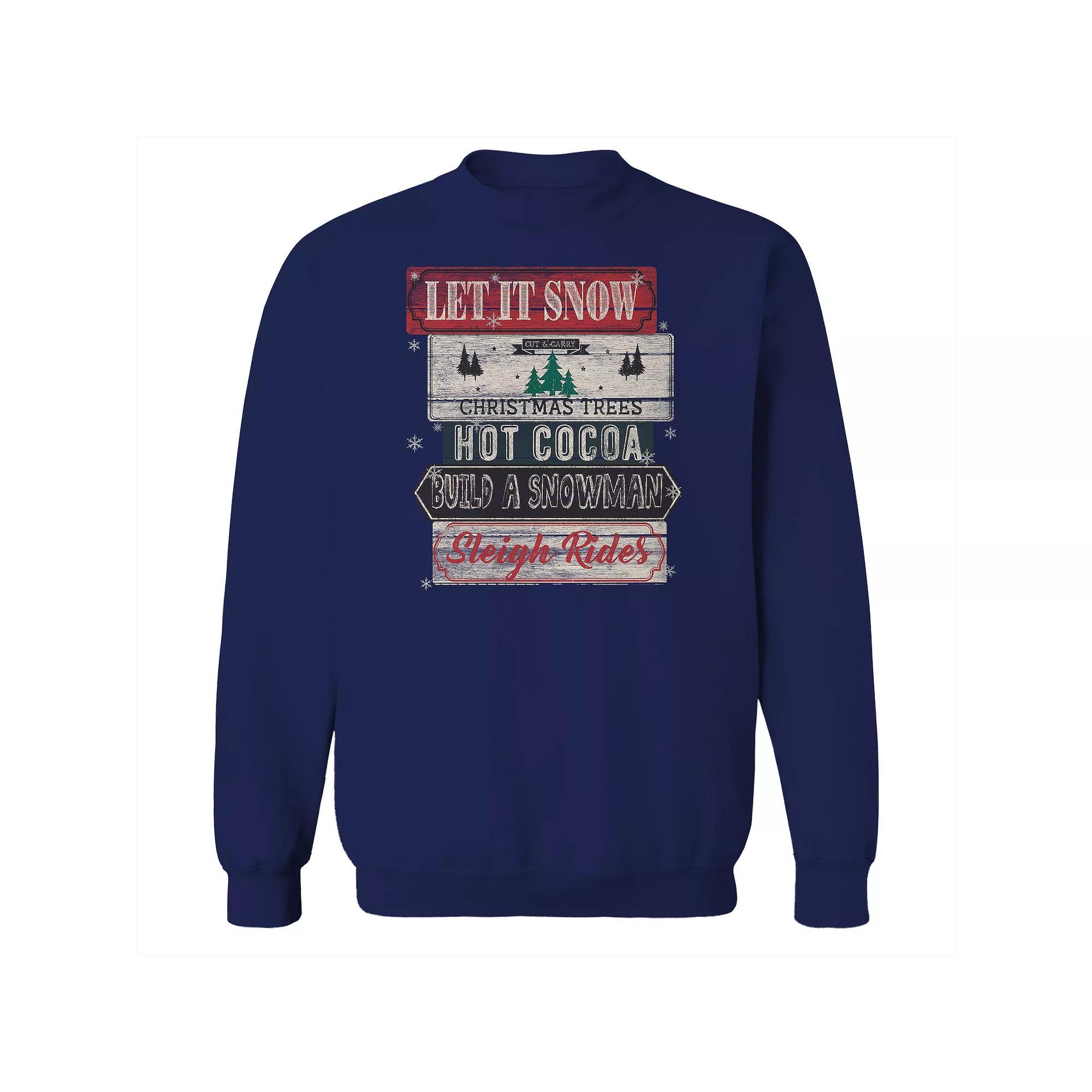 Men's Let it Snow Fleece Sweatshirt, Women's, Size: Large, Blue Product Image
