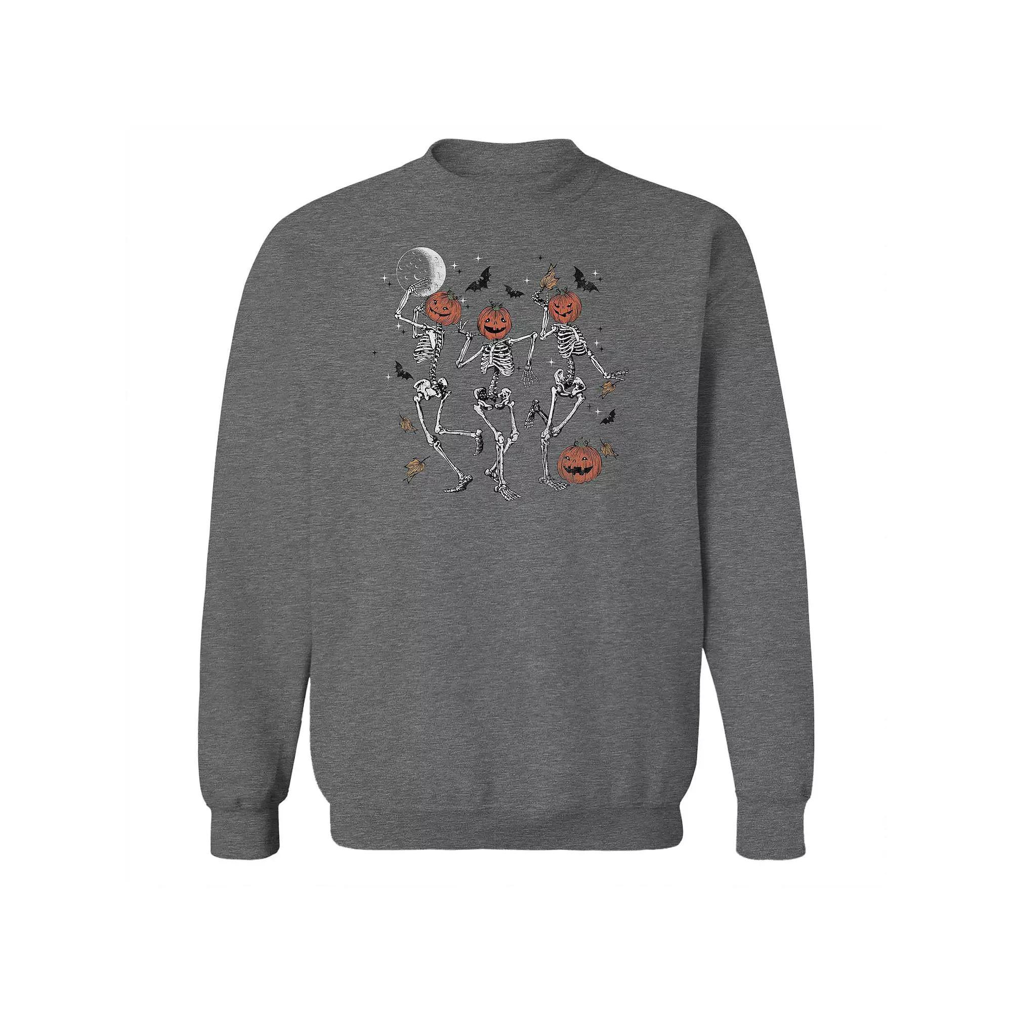 Junior's Happy Halloweenie Graphic Fleece Sweatshirt, Women's, Size: Large, Grey Heather Product Image