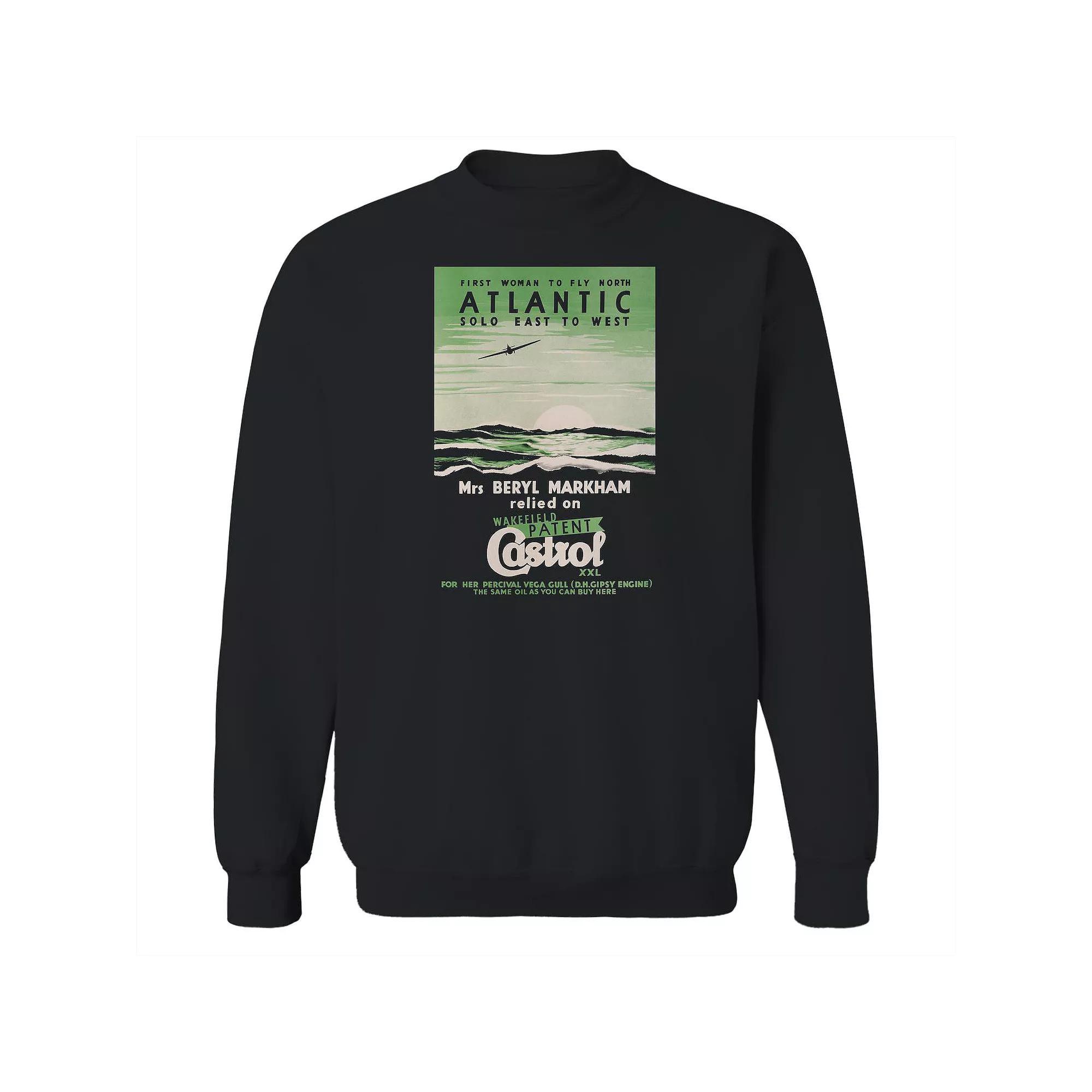 Men's Castrol Atlantic Graphic Sweatshirt Graphic Sweatshirt, Size: XL, Black Product Image
