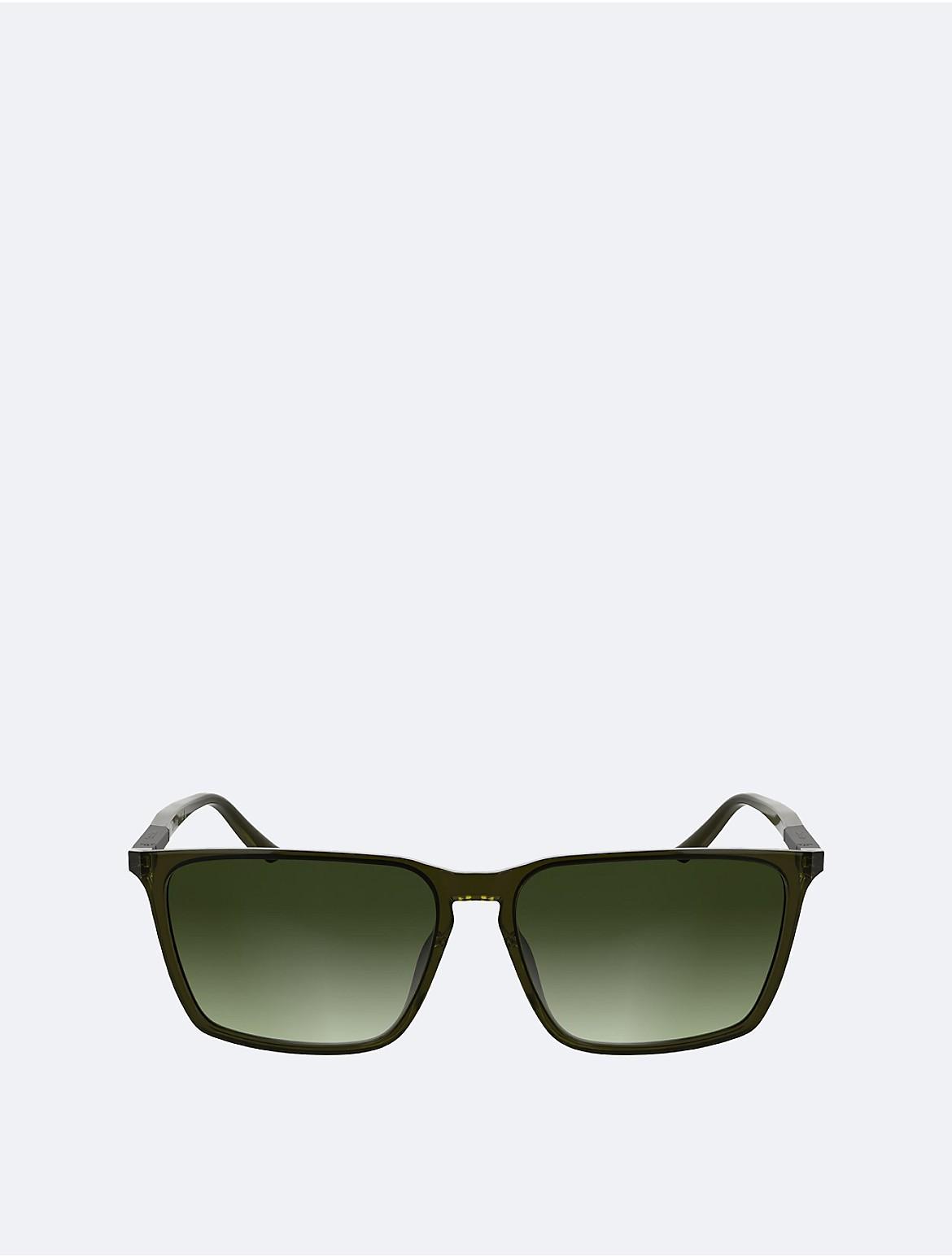 Calvin Klein Mens Resin Rectangle Sunglasses - Green Product Image