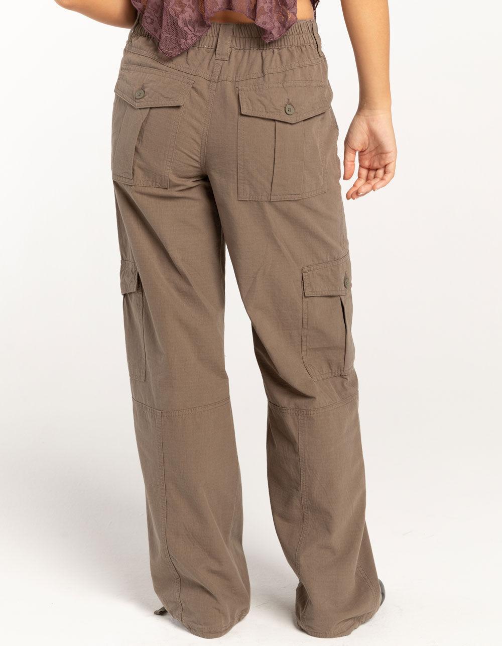 RSQ Womens Low Rise Ripstop Cargo Pants - TAUPE Product Image