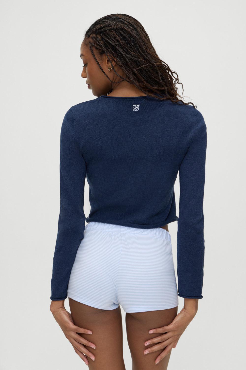 Kennedy Cotton Knit Sweater - Deep Sea Blue Product Image