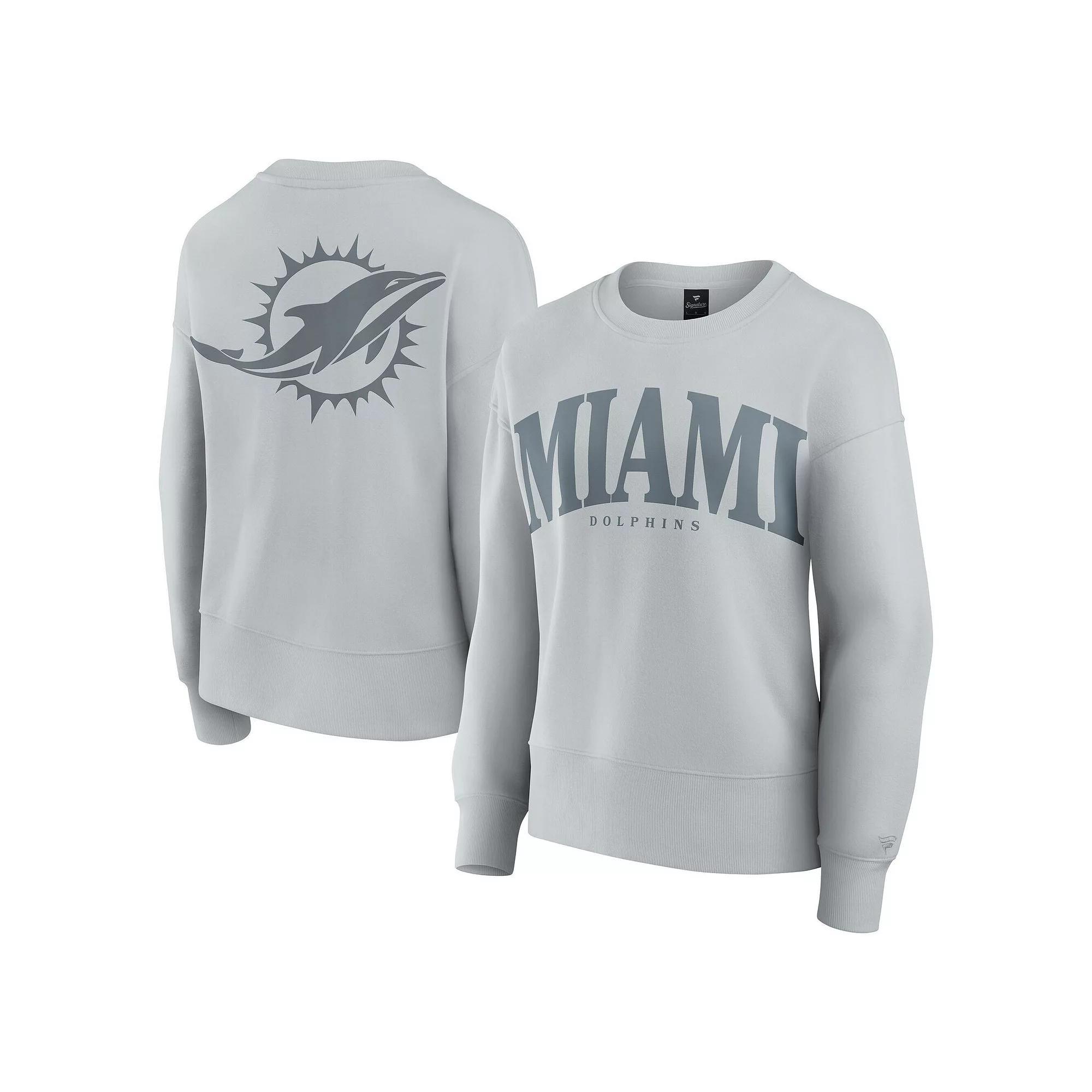 Women's Fanatics  Gray Miami Dolphins Elements Pullover Sweatshirt, Size: XS, Grey Product Image