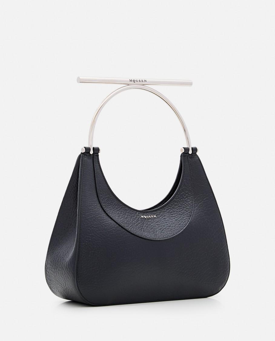 ALEXANDER MCQUEEN Cross-bar Leather Shoulder Bag In Black Product Image