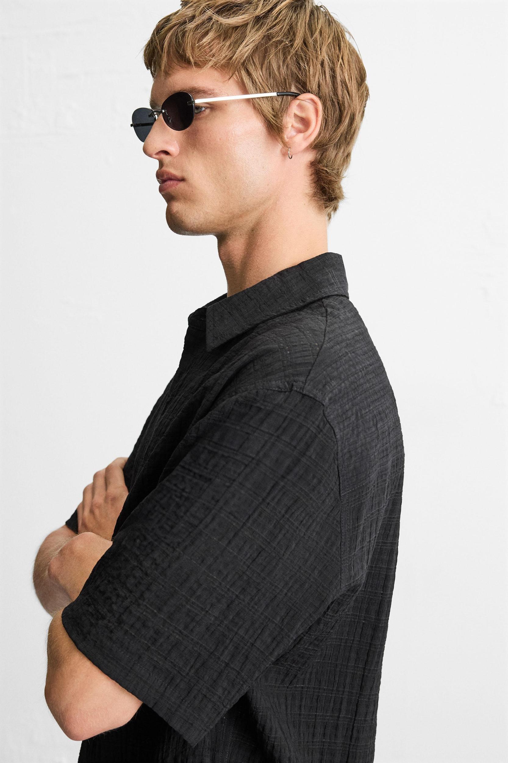 TEXTURED PLAID SHIRT Product Image