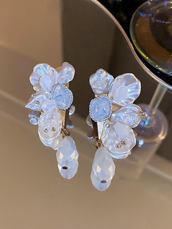 Stylish Rhinestone Pearl Earrings Accessories Product Image