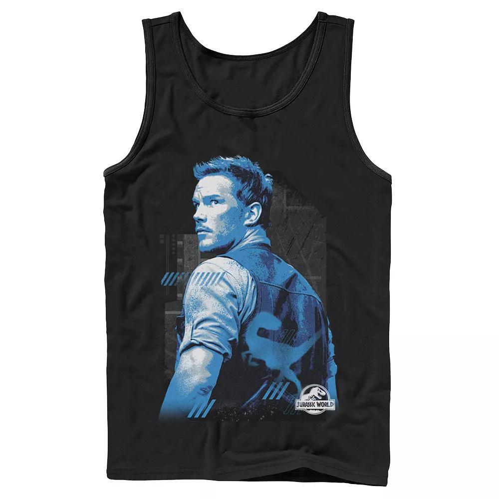 Men's Jurassic World Owen Blue Tone Portrait Tank Top, Size: XL, Black Product Image