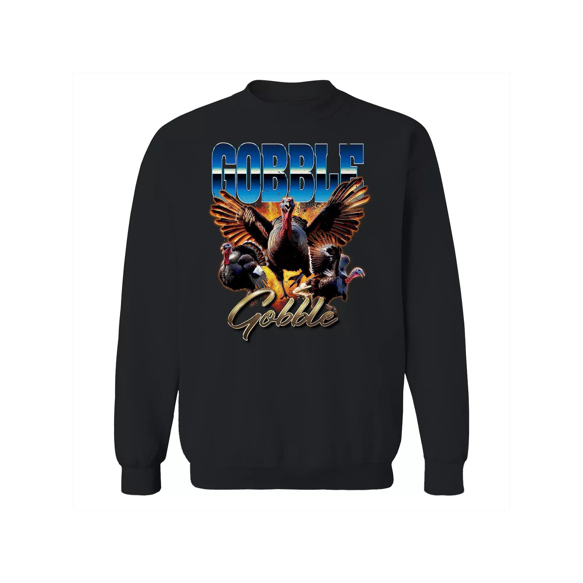 Men's COLAB89 Gobble Gobble Thanksgiving Graphic Sweatshirt, Size: Medium, Black Product Image