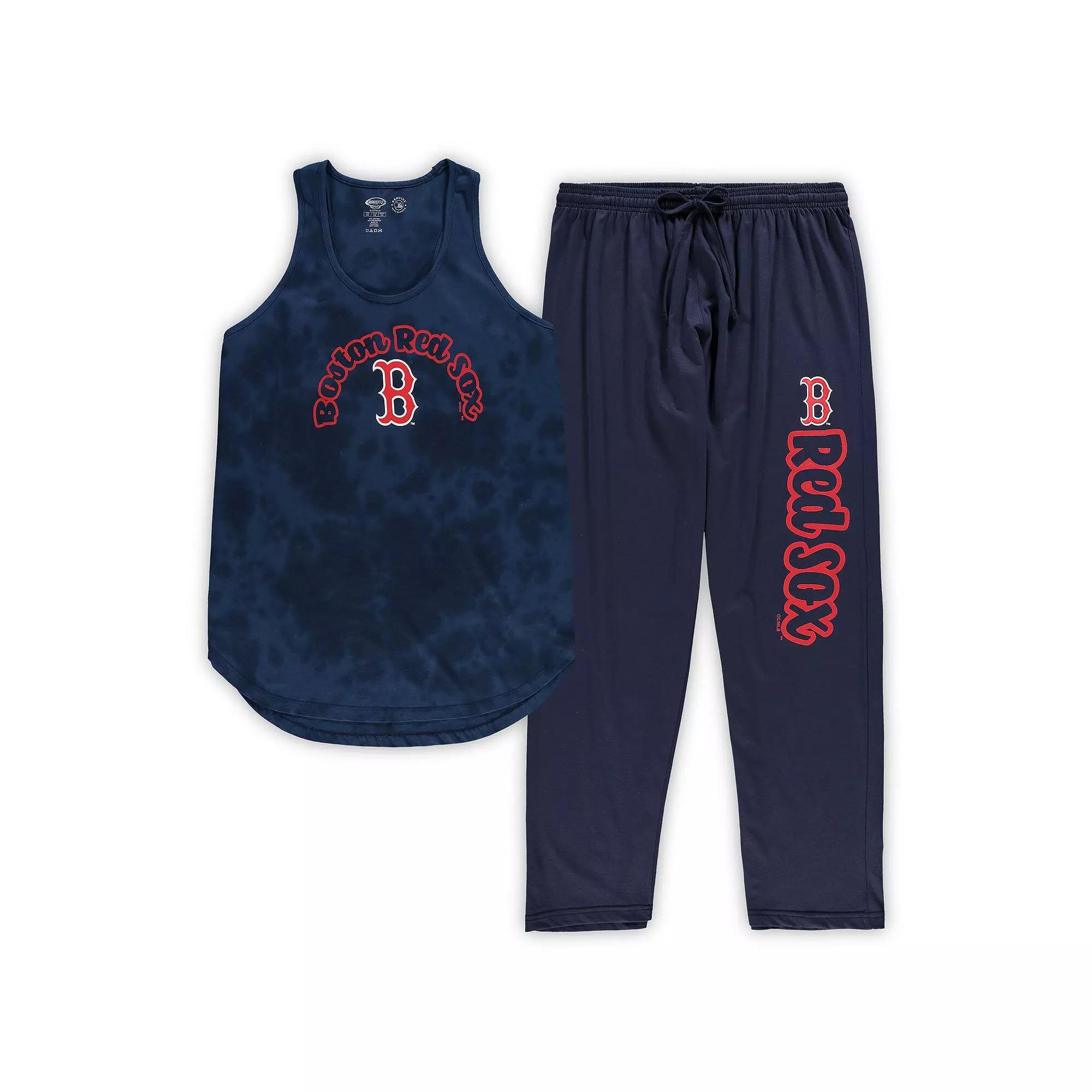 Women's Concepts Sport Navy Boston Red Sox Plus Size Jersey Tank Top & Pants Sleep Set, Size: 3XL, Blue Product Image