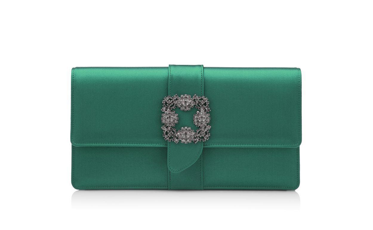 CAPRI Purple Grey Satin Jewel Buckle Clutch Product Image