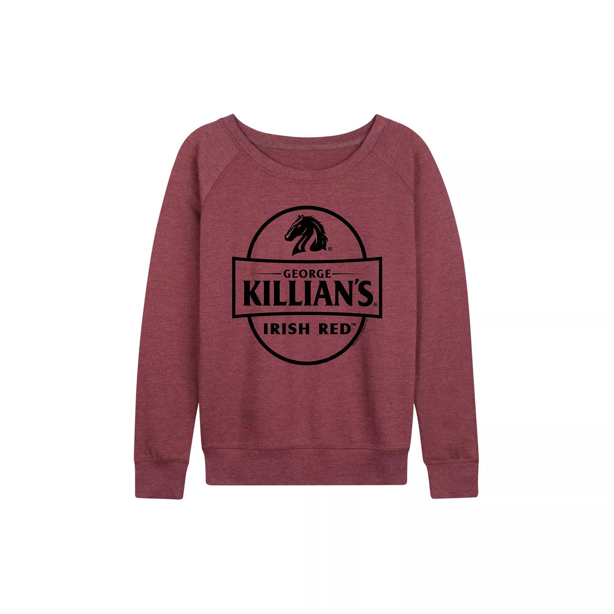 Disney's Hocus Pocus Women's Tonight We Fly French Terry Long Sleeve Tee, Size: XXL, Grey Dark Red Product Image