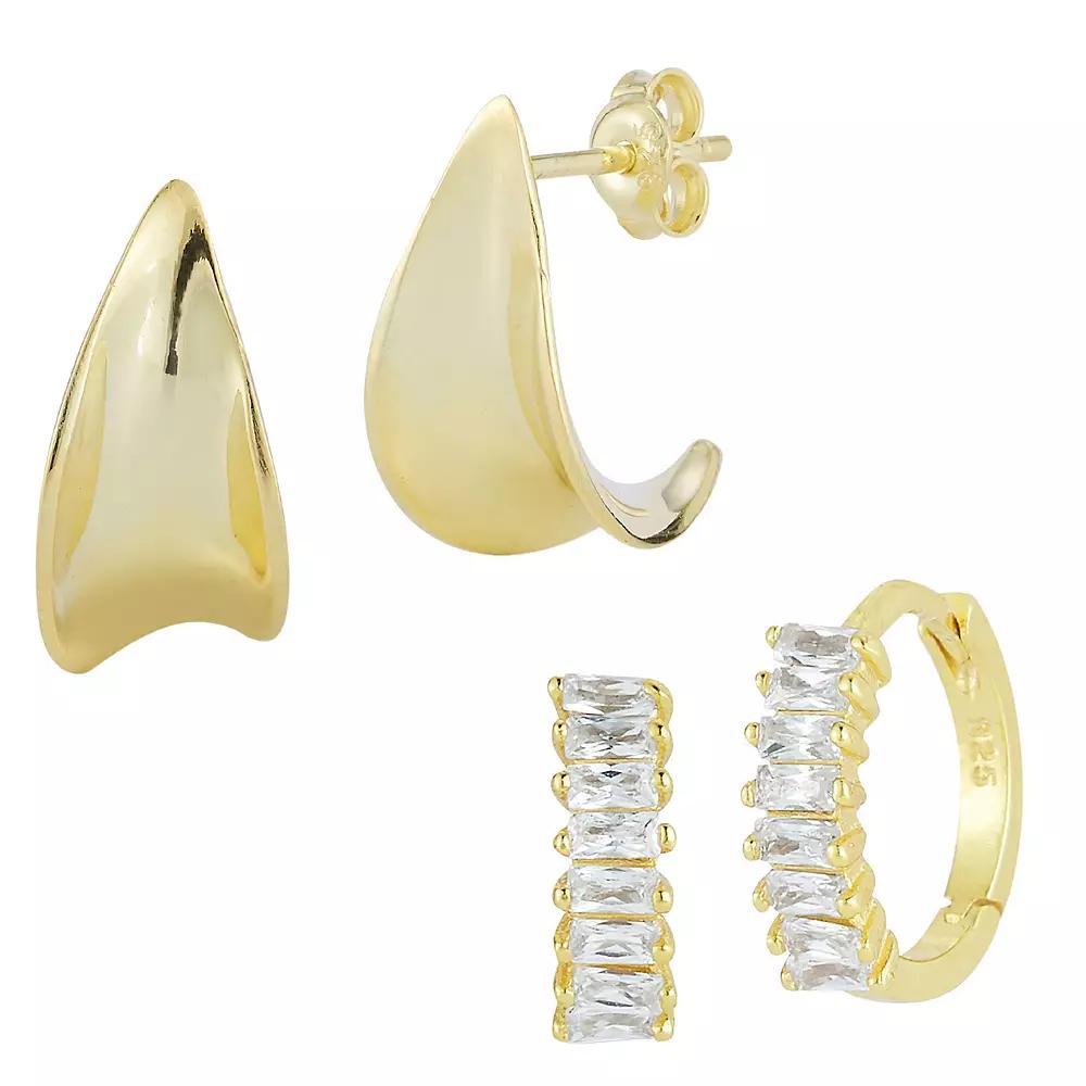 Sunkissed Sterling Cubic Zirconia Earring Set, Women's, Gold Tone Product Image