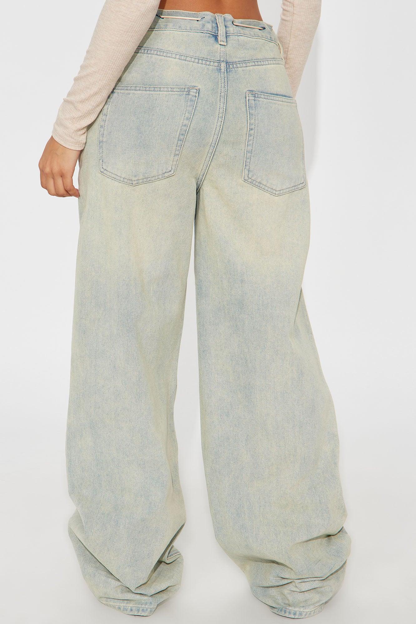 Get Into It Wide Leg Jeans - Light Wash Product Image