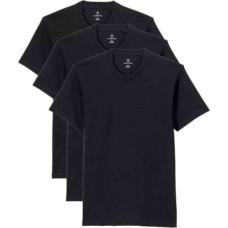 Big & Tall Lands End Crewneck 3-Pack Undershirt Tees, Mens Product Image