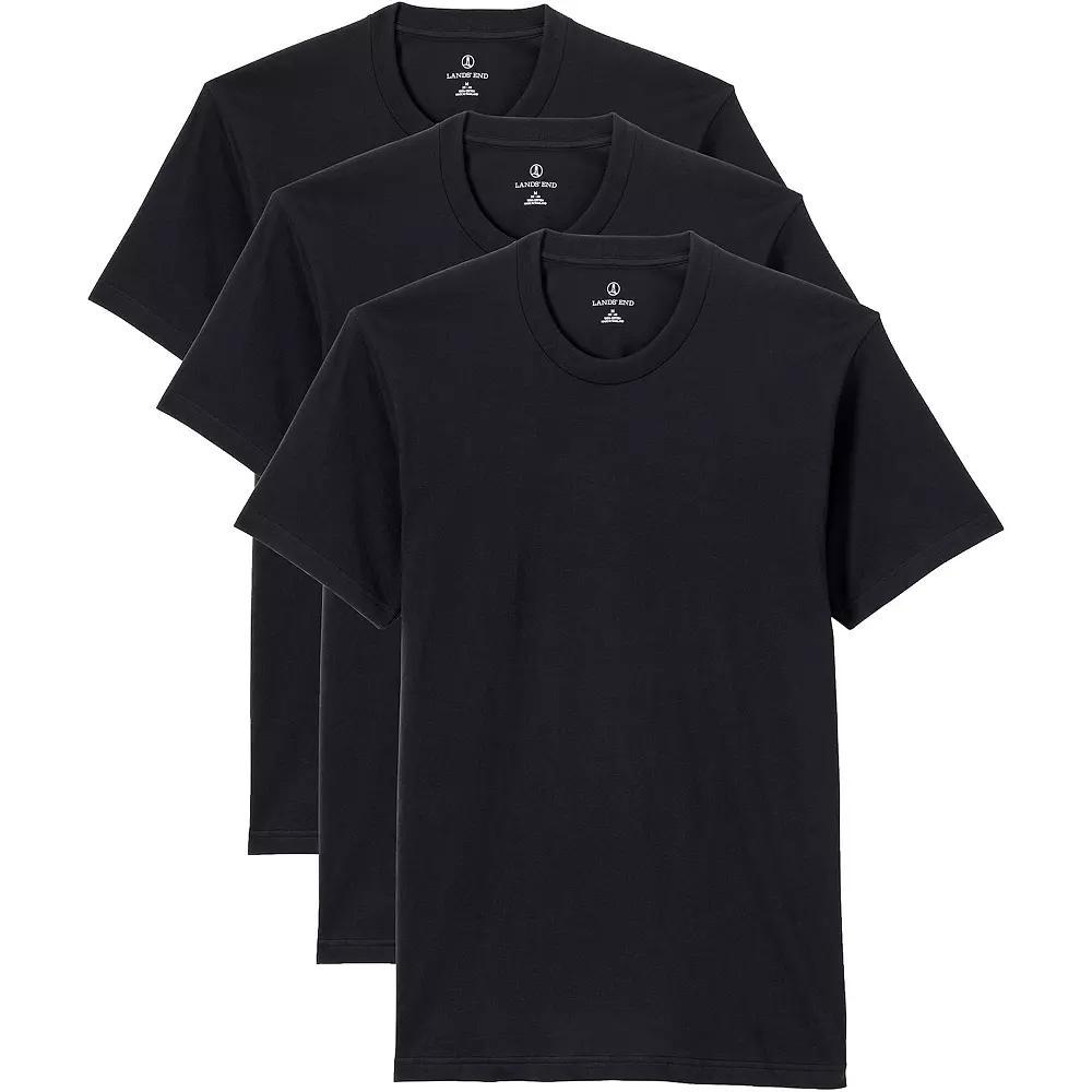 Big & Tall Lands End Crewneck 3-Pack Undershirt Tees, Mens Product Image