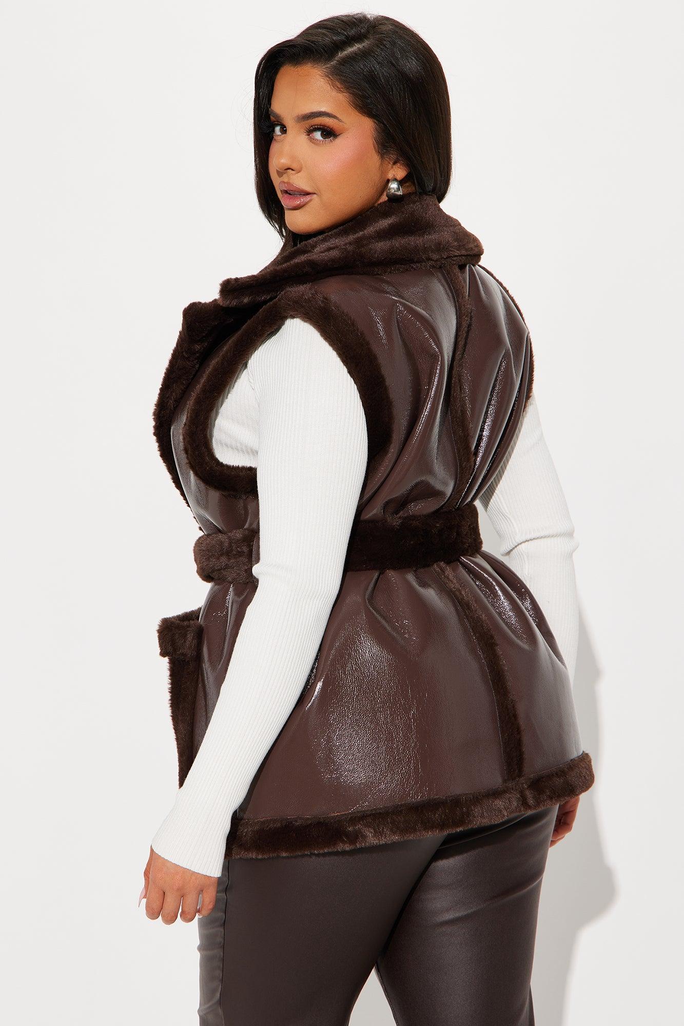 Rule Breaker Shearling Vest - Chocolate Product Image