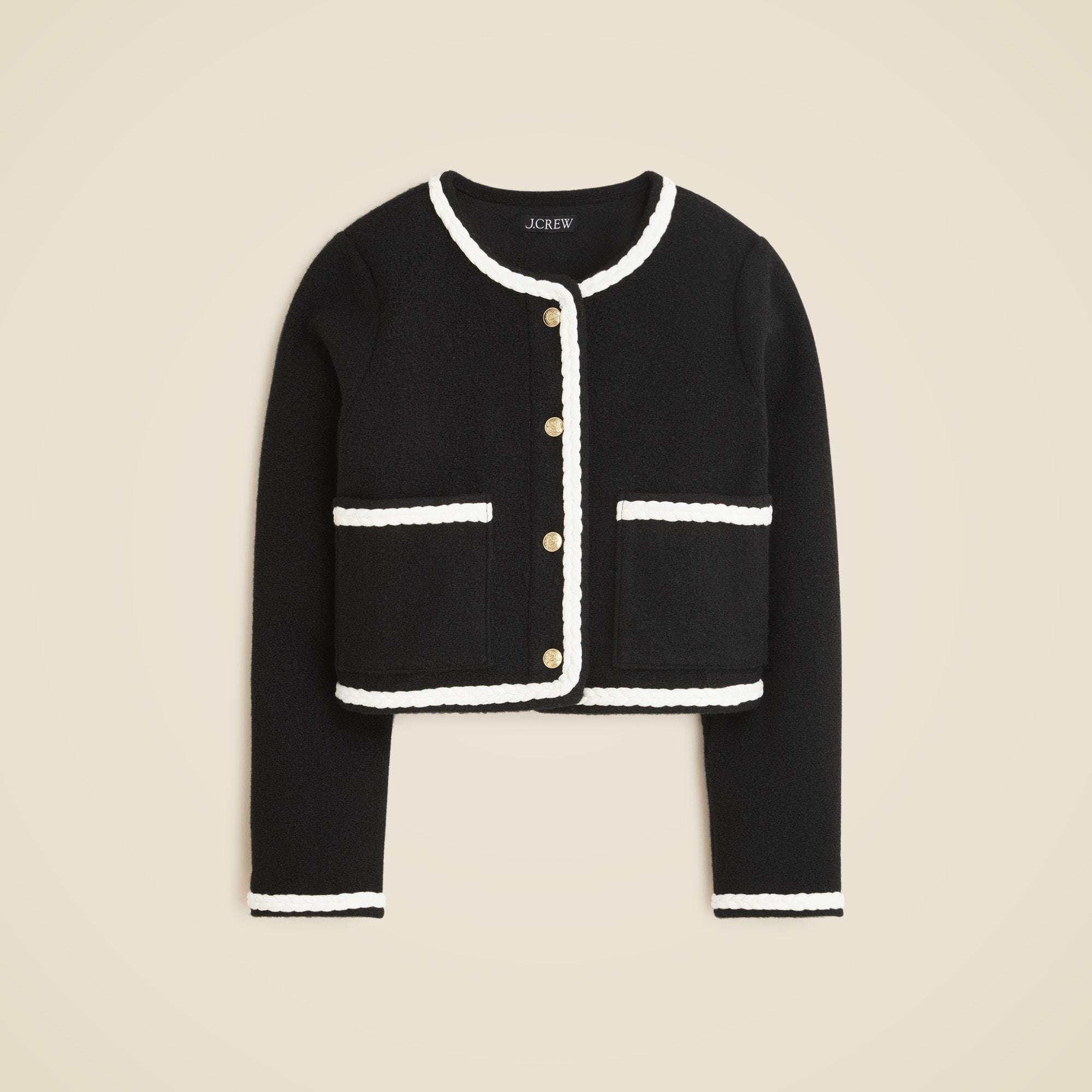 Cropped bouclé yarn lady jacket Product Image