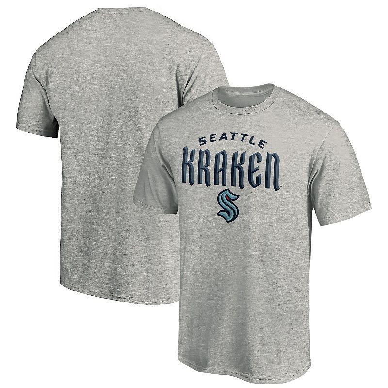 Mens Fanatics Branded Heather Gray Seattle Kraken Team Lockup T-Shirt Product Image