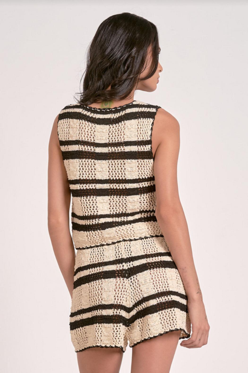 Striped Front Tie Vest Product Image