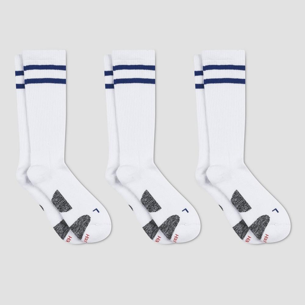 Hanes Premium Men's Compression Crew Socks 3pk Blue 6-12: Arch Support, Moisture Wicking, Breathable Product Image