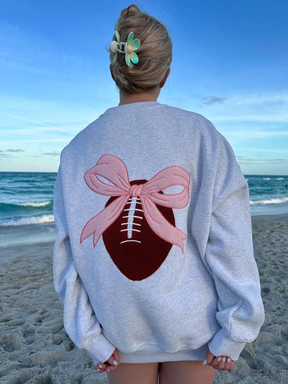 Trendy Game Day Embroider Patch Sweatshirt Product Image