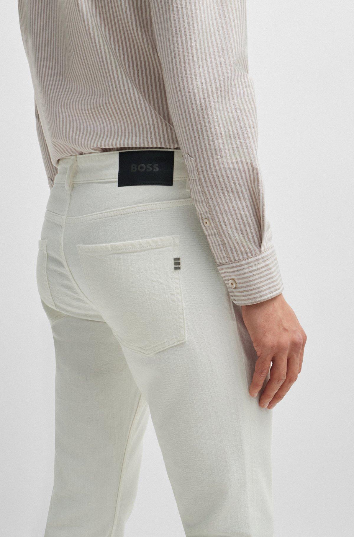 Slim-fit jeans in black mechanical-stretch denim Product Image