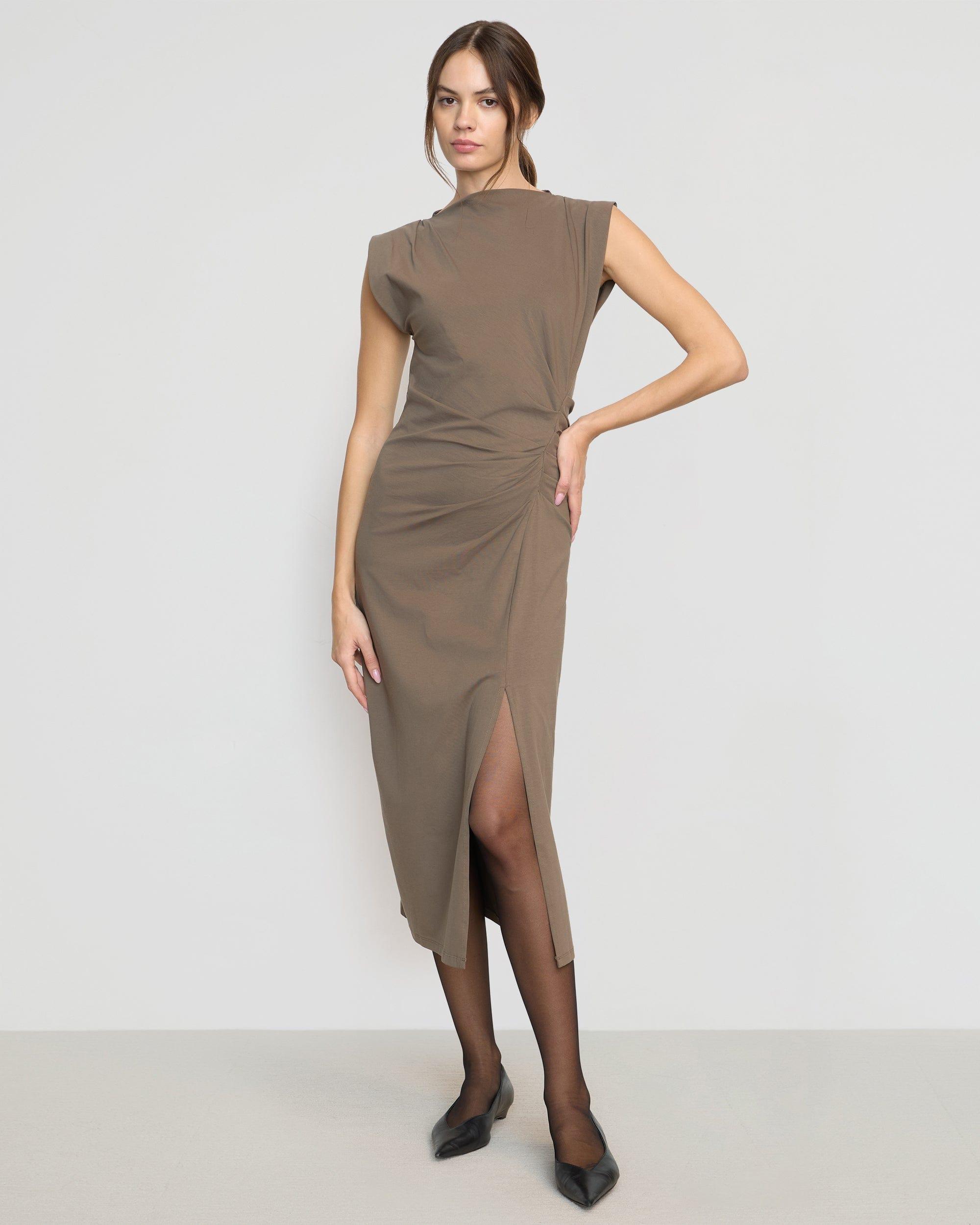 Khelan Sculpted Ruched-Waist Dress Product Image
