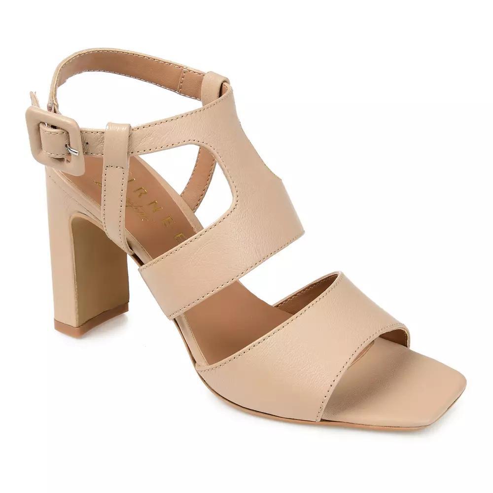 Journee Signature Beckie Women's Leather Dress Sandals, Size: 9, Beige Product Image