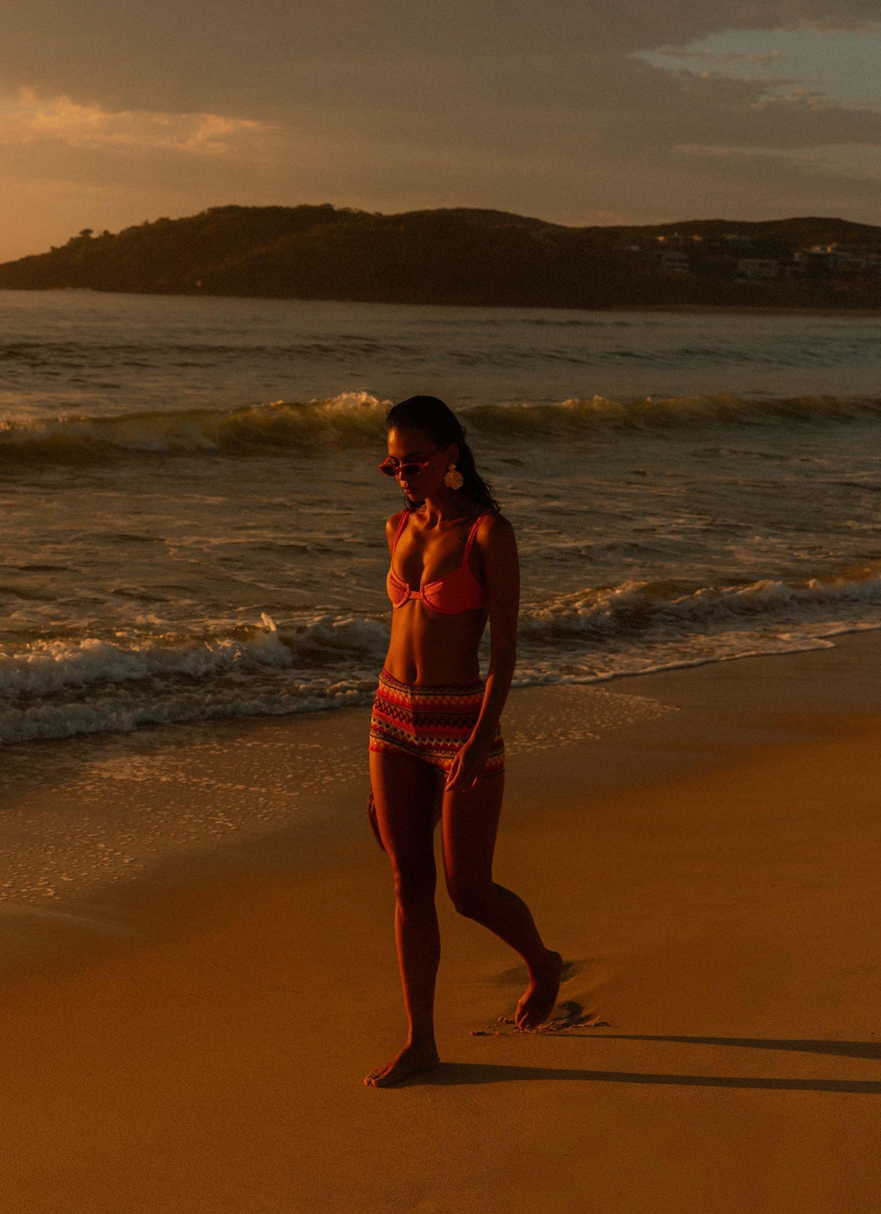 Airlie Scrunch Bikini Bottoms - Orange Product Image